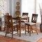 Baxton Studio Verina Grey Upholstered Walnut Brown Finished 5-Piece Wood Pub Set 172-9891-10903 - alternate 9